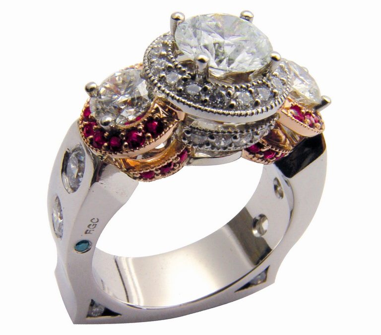 Platinum & 18kt Rose Gold Diamond Ring
